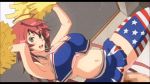 Rule 34 | 1boy, 1girl, ahoge, american flag, animated, baku ane ~otouto shibocchau zo!~, blush, bouncing breasts, breasts, censored, cheerleader, cleavage, cowgirl position, crop top, dutch angle, girl on top, green eyes, happy sex, hayasaki yurine, hetero, highres, huge breasts, incest, indoors, long hair, looking at viewer, midriff, miniskirt, mosaic censoring, no bra, no panties, open mouth, penis, pink pineapple, pom pom (cheerleading), pov, red hair, sex, skirt, smile, sound, spread legs, straddling, thighhighs, underboob, united states, vaginal, very long hair, video
