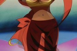Rule 34 | 1990s (style), animated, animated gif, ass shake, bouncing breasts, breasts, capcom, cleavage, dancing, dark skin, head out of frame, lower body, navel, navel piercing, panties, piercing, power stone, retro artstyle, rouge (power stone), underwear