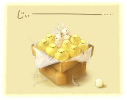 Rule 34 | animal focus, bird, box, rabbit, chick, chicken, egg, no humans, original, whiskers, yoshiyanmisoko