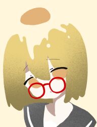 Rule 34 | blonde hair, egg, glasses, highres, mukutarou, school uniform, shimeji simulation, yamashita majime