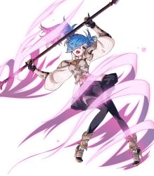 Rule 34 | 1girl, armor, blue hair, fire emblem, fire emblem fates, fire emblem heroes, full body, gloves, gradient hair, hair over one eye, long hair, multicolored hair, nintendo, official art, open mouth, peri (fire emblem), pink hair, red eyes, solo, transparent background, twintails, two-tone hair, weapon