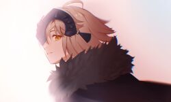 Rule 34 | 1girl, absurdres, ahoge, armor, armored dress, breasts, cape, fate/grand order, fate (series), fur-trimmed cape, fur trim, grey hair, headpiece, highres, jeanne d&#039;arc alter (avenger) (fate), jeanne d&#039;arc alter (fate), looking at viewer, open mouth, short hair, smile, solo, yellow eyes