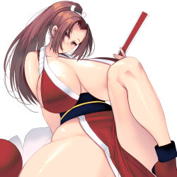 Rule 34 | 1girl, breasts, fatal fury, highres, huge breasts, kouno (masao), ponytail, revealing clothes, shiranui mai, solo