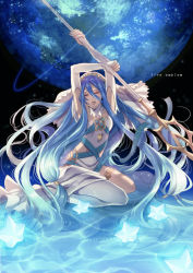 Rule 34 | 1girl, azura (fire emblem), blue hair, breasts, fire emblem, fire emblem fates, long hair, nintendo, water, weapon