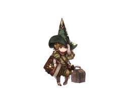 Rule 34 | 10s, 1boy, bag, book, boots, freckles, full body, granblue fantasy, harvin, harvin, hat, male focus, minaba hideo, norcel, official art, orange eyes, orange hair, pointy ears, solo, transparent background, wizard hat