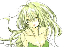 Rule 34 | 1990s (style), 1girl, barbariccia, blonde hair, breasts, cleavage, female focus, final fantasy, final fantasy iv, long hair, pasties, pointy ears, retro artstyle, simple background, solo, tukinorobin, white background, yellow eyes