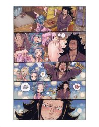 Rule 34 | ass, black hair, blue hair, clothed sex, fairy tail, gajeel redfox, highres, levy mcgarden, rusky, sequential, sex, text focus, uncensored