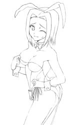 Rule 34 | 00s, 1girl, animal ears, code geass, fake animal ears, gin (ginshari), greyscale, kouzuki kallen, monochrome, pantyhose, playboy bunny, rabbit ears, solo