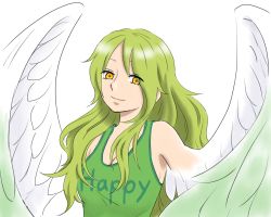 Rule 34 | 1girl, camisole, donquixote pirates, green hair, harpy, monet (one piece), monster girl, one piece, solo, wings