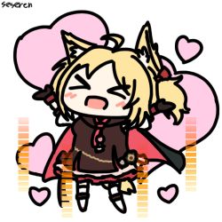 Rule 34 | &gt; &lt;, 1girl, ahoge, animal ears, animated, animated gif, heart, lowres, open mouth, seseren