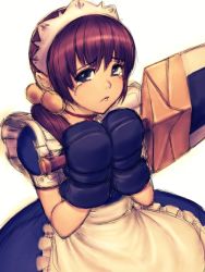 Rule 34 | 1girl, aq interactive, arcana heart, armor, armored dress, atlus, boxing gloves, brown hair, examu, fiona mayfield, fumio (rsqkr), huge weapon, maid, solo, sword, tears, weapon
