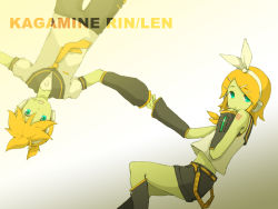 Rule 34 | 1boy, 1girl, aqua eyes, bad id, bad pixiv id, blonde hair, brother and sister, holding hands, hetero, kagamine len, kagamine rin, name (pixiv), name (sh), short hair, siblings, twins, vocaloid