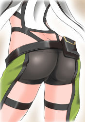 Rule 34 | 10s, 1girl, ass, ass focus, belt, butt crack, female focus, from behind, head out of frame, pov, scarf, short shorts, shorts, sinon, solo, sword art online, tamo (nama-yatsuhashi), thigh strap