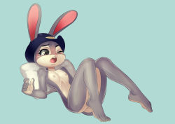 Rule 34 | 1girl, absurdres, animal ears, breasts, cleavage, collarbone, disney, eyebrows, feet, fengmo, flat chest, full body, furry, furry female, hat, heart, heart-shaped pupils, highres, judy hopps, navel, nipples, nude, one eye closed, open mouth, police, police hat, police uniform, policewoman, rabbit ears, reclining, simple background, solo, symbol-shaped pupils, tears, teeth, uniform, upper teeth only, zootopia