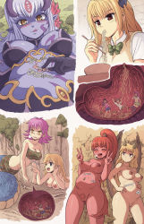 Rule 34 | !, 3boys, 6+girls, ?, alipheese fateburn xvi, anna (karbo), blonde hair, blush, breasts, cleavage, cleft of venus, crisis, demon girl, digestion, eating, falling, fang, giant, giantess, highres, horns, imminent vore, inside creature, karbo, konjiki no yami, lala satalin deviluke, lamia, large breasts, medium breasts, mon-musu quest!, monster girl, multiple boys, multiple girls, navel, nipples, nude, open mouth, outdoors, plant, plump, pointy ears, ponytail, pubic hair, pussy, saliva, size difference, smile, soft vore, stomach (organ), stomach bulge, stomach growling, to love-ru, tongue, tongue out, tree, uncensored, uvula, vore, wings, yuuki mikan, yuuki rito