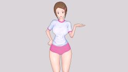 Rule 34 | 1girl, 3d, breasts, brown eyes, brown hair, digimon, female focus, highres, large breasts, medium breasts, short hair, solo, yagami hikari