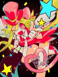 Rule 34 | 1girl, alternate breast size, animal ears, blush stickers, breasts, green hair, hat, highres, leotard, mad rat dead, mouse (animal), mouse ears, mouse girl, mouse tail, nippon ichi, rat god, red eyes, tail, tie clip, top hat, wings, wrist cuffs