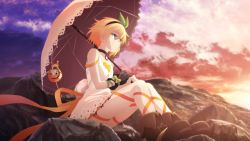 Rule 34 | blonde hair, boots, cloud, edna (tales), gloves, highres, official art, tales of (series), umbrella