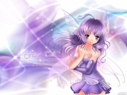 Rule 34 | breasts, dress, fairy wings, jewelry, long hair, necklace, purple dress, purple hair, wings