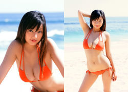 Rule 34 | beach, bikini, highres, matsumoto sayuki, ocean, photo (medium), side-tie bikini bottom, swimsuit