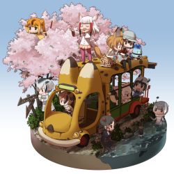 Rule 34 | 10s, 6+girls, angry, animal ears, bird, bird tail, bird wings, blue sky, blush, bush, cat ears, cat tail, cherry blossoms, common raccoon (kemono friends), crested ibis, driving, eurasian eagle owl (kemono friends), eurasian tree sparrow, fennec (kemono friends), food, fox ears, fox tail, golden snub-nosed monkey (kemono friends), grass, head wings, hippopotamus, hirai yukio, holding, holding staff, japanese crested ibis (kemono friends), japari bun, japari bus, juggling, kaban (kemono friends), kemono friends, lucky beast (kemono friends), monkey ears, multiple girls, music, nature, northern white-faced owl (kemono friends), open mouth, outdoors, partially submerged, raccoon ears, river, serval (kemono friends), serval print, serval tail, signpost, singing, sky, small-clawed otter (kemono friends), smile, sparrow, staff, tail, tree, vehicle, watching, water, wings