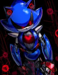 Rule 34 | black sclera, colored sclera, heart, highres, metal sonic, no humans, red eyes, robot, solo, sonic (series), standing, usa37107692