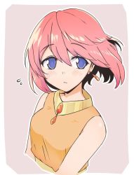 Rule 34 | 1girl, bare arms, blue eyes, blush, breasts, closed mouth, earrings, final fantasy, final fantasy v, jewelry, lenna charlotte tycoon, looking at viewer, pink hair, shio (futatsumami), short hair, simple background, solo