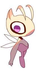 Rule 34 | alternate color, antennae, celebi, closed mouth, fairy wings, floating, full body, gen 2 pokemon, legendary pokemon, looking at viewer, mythical pokemon, pokemon, pokemon (creature), purple eyes, shiny pokemon, sideways mouth, simple background, sketch, solo, sp (sweet potato), white background, wide-eyed, wings