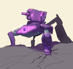 Rule 34 | 1boy, alternate form, cannon, decepticon, fausto, full body, glowing, insignia, male focus, no humans, shockwave (transformers), simple background, solo, standing, transformers, weapon, white background