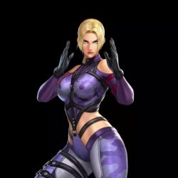 Rule 34 | 1girl, animated, blonde hair, blue eyes, bouncing breasts, breasts, namco, nina williams, official art, snk, solo, tekken, the king of fighters all-stars, video
