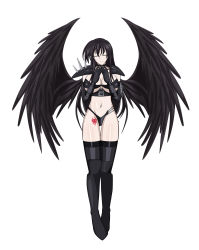 Rule 34 | 10s, 1girl, absurdres, black hair, breasts, fallen angel, high school dxd, highres, large breasts, long hair, raynare, yxyyxy