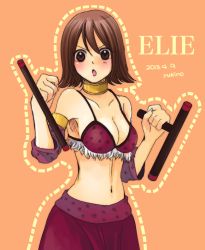Rule 34 | 00s, 10s, 1girl, 2013, breasts, character name, dated, elie, large breasts, midriff, rave, solo