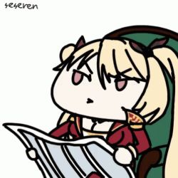 Rule 34 | 1girl, animated, animated gif, azur lane, couch, lowres, meme, nelson (azur lane), newspaper, parody, seseren, sitting, tom and jerry, tom reading the newspaper (meme)
