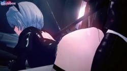 Rule 34 | 1boy, 1girl, 2b (nier:automata), 3d, 9s (nier:automata), animated, artist name, ass, atticuntrose, back, back cutout, bent over, bouncing ass, bouncing breasts, breasts, choirbox, clothing cutout, doggystyle, hairband, hetero, huge ass, jiggle, juliet sleeves, koikatsu (medium), long sleeves, missmauveva, nier:automata, nier (series), penis, puffy sleeves, sex, sex from behind, short hair, sound, uncensored, video, white hair