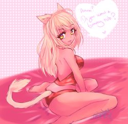 Rule 34 | 1girl, animal ears, artist name, borrowed character, female focus, highres, lion ears, lion tail, original, signature, solo, tail, tinyqote