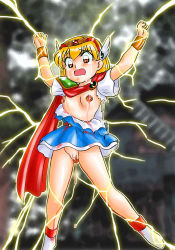 Rule 34 | 1990s (style), akazukin chacha, cosplay, electrocution, highres, magical princess, standing