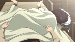 Rule 34 | 1boy, 1girl, ass, barefoot, bed, bed sheet, feet, fellatio, from above, indoors, jean kirstein, legs, lying, mikasa ackerman, military, military uniform, on bed, oral, pants, paradis military uniform, pov, shingeki no kyojin, skirt, spread legs, takapiko, thigh strap, thighs, toes, under covers, uniform, white pants