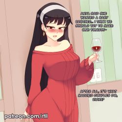 Rule 34 | alcohol, blush, cup, drinking glass, english text, rtil, spy x family, wine, wine glass, yor briar