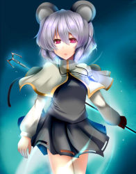 Rule 34 | 1girl, animal ears, bad id, bad pixiv id, capelet, dowsing rod, female focus, jewelry, mouse ears, mouse tail, nazrin, pendant, red eyes, solo, standing, tail, touhou, yoshida (rodeo)