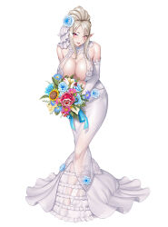 Rule 34 | 1girl, blonde hair, breasts, bride, large breasts, lilith-soft, solo, taimanin (series), taimanin rpgx