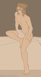 Rule 34 | 1boy, albedo (genshin impact), blonde hair, completely nude, genshin impact, highres, kalruna, nude