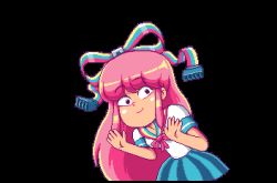 Rule 34 | 1girl, against fourth wall, animated, animated gif, giffany, gravity falls, long hair, looking at viewer, lowres, paul robertson, pink hair, school uniform, serafuku, solo, transparent background, very long hair