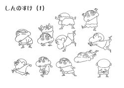 Rule 34 | crayon shin-chan, monochrome, nohara shinnosuke, production art, tagme