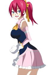 Rule 34 | blue eyes, breasts, fairy tail, gloves, highres, aged up, red hair, sheria blendy, skirt