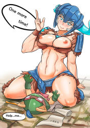 Rule 34 | 1boy, 1girl, blue eyes, blush, breasts, breasts out, curvy, english text, femdom, girl on top, goggles, hat, helmet, horns, large breasts, league of legends, licking lips, midriff, navel, nipples, rape, sejuani, short hair, silver hair, single horn, smile, sweat, teemo, tongue, tongue out, wide hips, yordle, zei-minarai