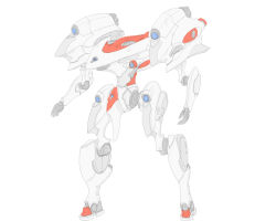 Rule 34 | armored core, concept art, from software, front, mecha, no humans, robot, solo, white background