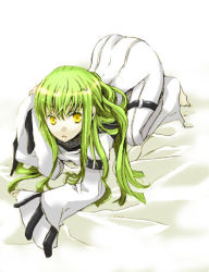 Rule 34 | 00s, all fours, c.c., code geass, green hair, logicon, long hair, lowres, solo, yellow eyes
