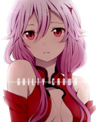 Rule 34 | 10s, 1girl, bad id, bad pixiv id, bare shoulders, breasts, center opening, detached sleeves, guilty crown, hair ornament, hairclip, komine, lips, long hair, pink hair, red eyes, solo, twintails, yuzuriha inori