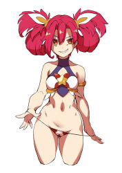 Rule 34 | 1girl, alternate costume, alternate hair color, alternate hairstyle, bad id, bad pixiv id, bare shoulders, bow, coon, grin, hair ornament, heart, heart-shaped pupils, jinx (league of legends), league of legends, long hair, magical girl, red bow, red eyes, red hair, sharp teeth, smile, solo, star guardian (league of legends), star guardian jinx, swimsuit, symbol-shaped pupils, teeth, twintails, very long hair