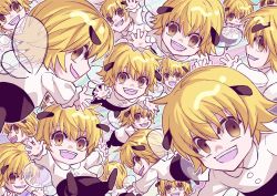 Rule 34 | :d, antennae, blonde hair, blouse, chibi, clone, flying, highres, hunter x hunter, insect wings, male focus, multiple boys, open mouth, shaiapouf, shirt, smile, sss14sana, white shirt, wings, yellow eyes